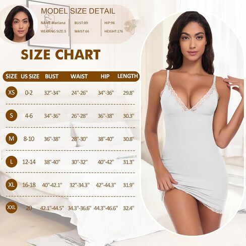 Full Slip for Women Under Dress Slim Slip Dress Adjustable Straps Nightgown V Neck Sleepwear Cami Mini Dress in Saudi Arabia