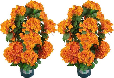 Faux Hydrangea Tree 30" Tall (2 Pack), Artificial Hydrangea Plant in Pot with White Flowers, Realistic Hydrangea Tree for Indoor Outdoor Porch, Patio, Home Decor in Saudi Arabia
