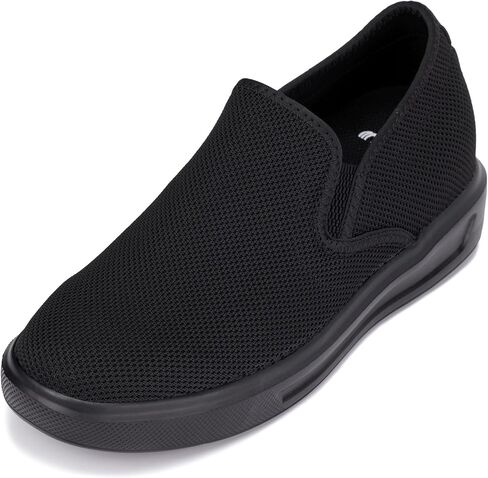CALTO Men's Invisible Height Increasing Elevator Shoes - Fashion Lightweight Slip-on Sporty Sneakers - 2.8 Inches Taller in Kuwait