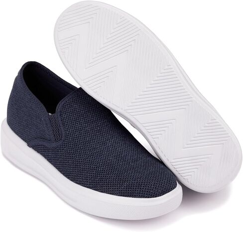 CALTO Men's Invisible Height Increasing Elevator Shoes - Fashion Lightweight Slip-on Sporty Sneakers - 2.8 Inches Taller in Kuwait