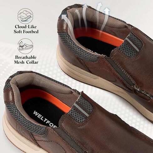 حذاء رجالي من الجلد سهل الارتداء حذاء بدون كعب شبكي قابل للتنفس كاجوال من Moc Toe in Kuwait