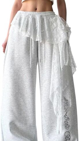 Women's Cover Up Skirt Y2k Tie Side Sheer Lace Wrap Skirt Asymmetrical Flowy Ruffle Layered Mini Skirt Hiphop in Saudi Arabia