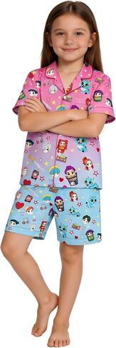 2pcs Girls Shorts Set Silk Fabric Short Sleeve Tee Shirt Short Sleeve Top Shorts Music Outfit 4-12Y in Saudi Arabia