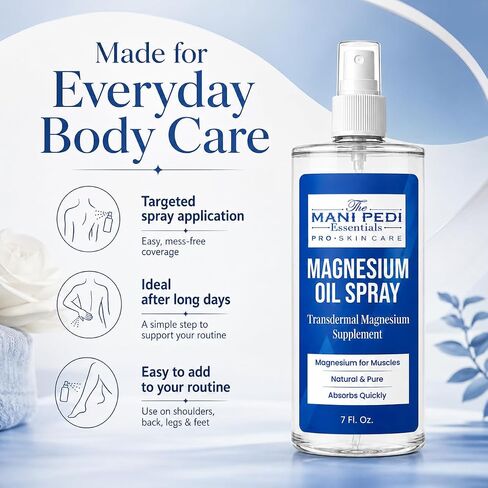 Magnesium Oil Spray. Quick Absorbing Topical Magnesium Supplement. Helps Muscles & Joints, May Promotes Better Sleep – 7 fl. oz in Saudi Arabia