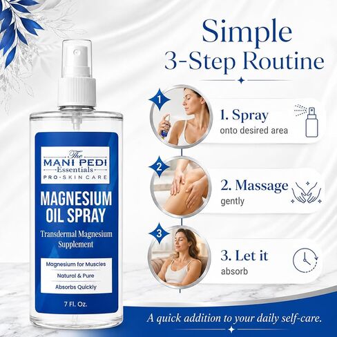 Magnesium Oil Spray. Quick Absorbing Topical Magnesium Supplement. Helps Muscles & Joints, May Promotes Better Sleep – 7 fl. oz in Saudi Arabia