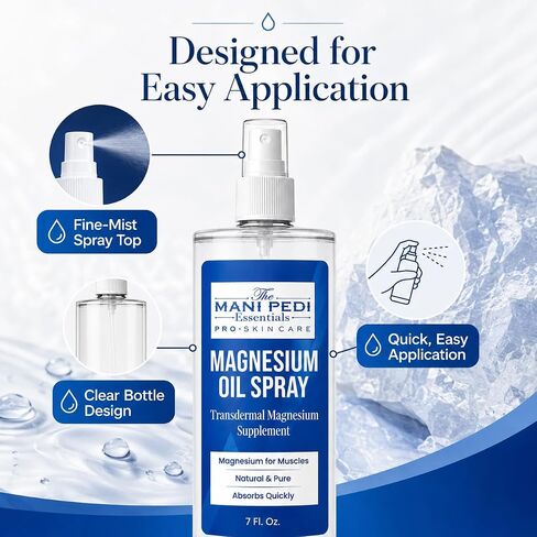 Magnesium Oil Spray. Quick Absorbing Topical Magnesium Supplement. Helps Muscles & Joints, May Promotes Better Sleep – 7 fl. oz in Saudi Arabia