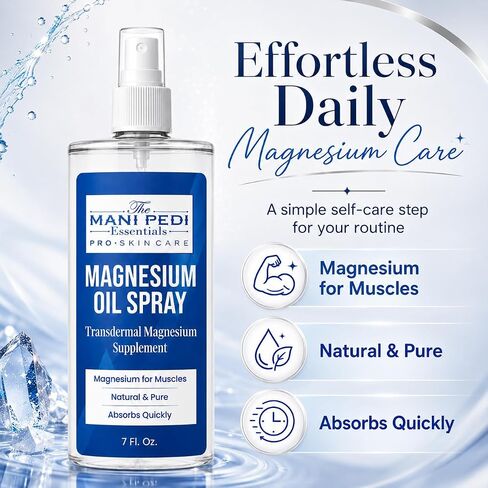 Magnesium Oil Spray. Quick Absorbing Topical Magnesium Supplement. Helps Muscles & Joints, May Promotes Better Sleep – 7 fl. oz in Saudi Arabia