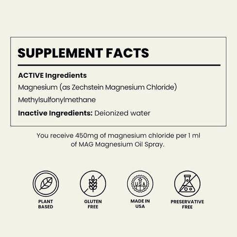 Pure Magnesium Oil Spray with MSM – Extra Strength for Sleep, Muscle Pain, Cramp Relief, Energy – Fast-Absorbing, Fragrance-Free, All-Natural - Tired Feet, Fatigue, Women’s Health - 8oz in Saudi Arabia