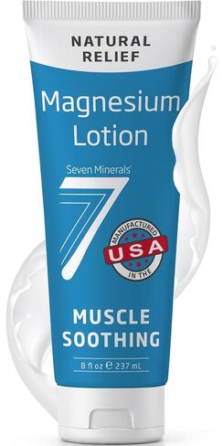 Seven Minerals Magnesium Lotion for Sleep, Soothing Relief & Relaxation - Highly Concentrated Magnesium for Better Sleep, Feet & Muscles. Non-Greasy Lotion with Skin Friendly Ingredients - 8 oz tube in Saudi Arabia