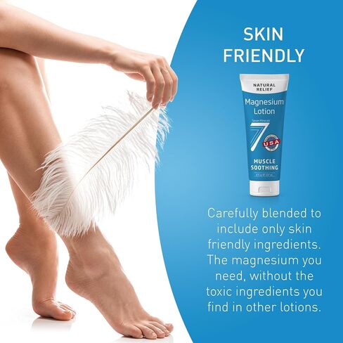 Seven Minerals Magnesium Lotion for Sleep, Soothing Relief & Relaxation - Highly Concentrated Magnesium for Better Sleep, Feet & Muscles. Non-Greasy Lotion with Skin Friendly Ingredients - 8 oz tube in Saudi Arabia