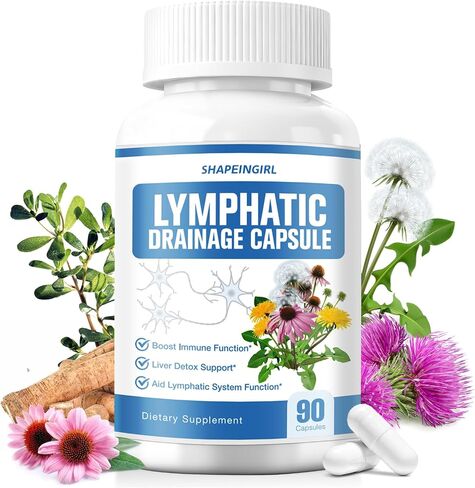 Lymphatic Drainage Supplement with Echinacea, Dandelion, Burdock, Bromelain, Cleavers & Milk Thistle | Liver Detox Cleanse, Immune System Support, 90 Capsules in Saudi Arabia