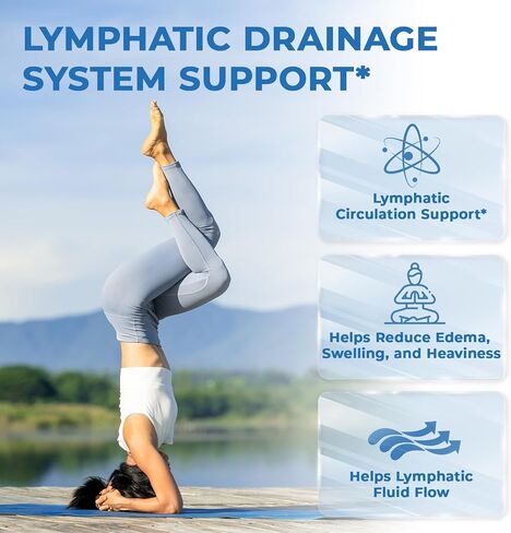 Lymphatic Drainage Supplement with Echinacea, Dandelion, Burdock, Bromelain, Cleavers & Milk Thistle | Liver Detox Cleanse, Immune System Support, 90 Capsules in Saudi Arabia