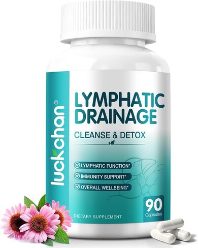 Lymphatic Drainage Supplements - Lymphatic System Support, Fluid Balance, Immune Support - Natural Lymphatic Cleanse & Detox Capsules with Dandelion, Echinacea, Burdock & More, 90 Capsules in Saudi Arabia