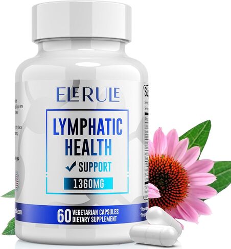 Lymphatic Support Supplement, Lymphatic Drainage Supplements with with Dandelion, Burdock, Echinacea, Lemon & More, Lymph System Support for Men and Women – 60 Capsules in Kuwait