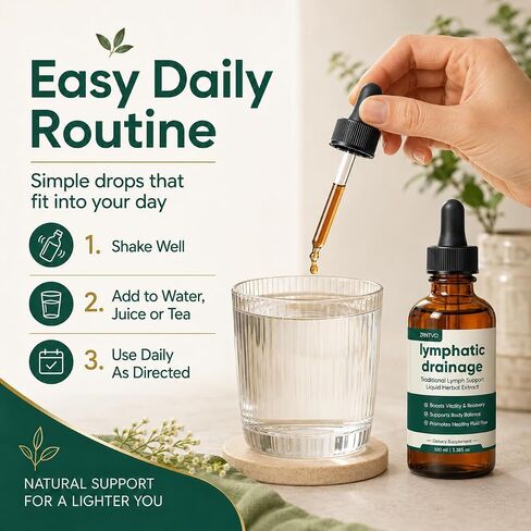 قطرات التصريف اللمفاوي، مكملات التصريف اللمفاوي العضوية مع السواطير، زهرة البرسيم الأحمر، جذر ستيلينجيا، لحاء الرماد الشائك، 3.38 أونصة سائلة (100 مل) in Kuwait