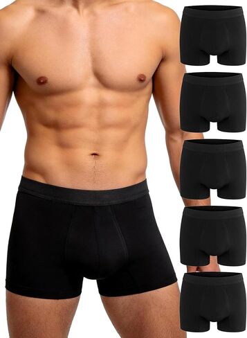 Ecoperiod Incontinence Underwear for Men, Reusable Absorb Leak Proof Boxer Briefs, Cotton Men's Incontinence Underwear for Men Heavy Flow Bladder Leak Protection-5 Pack in Saudi Arabia