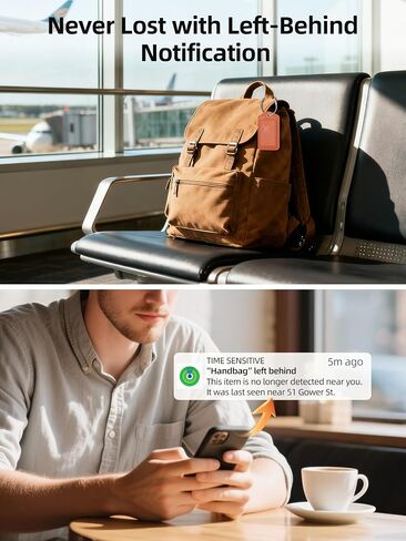 Luggage Tags, Works with Apple Find My, Smart Luggage Tag for Suitcases, Leather Bag Tags for Travel, Suitcase Tag with Privacy Flap, Anti-Lost Luggage Tracker, Travel Essentials, Rechargeable, Orange in Saudi Arabia