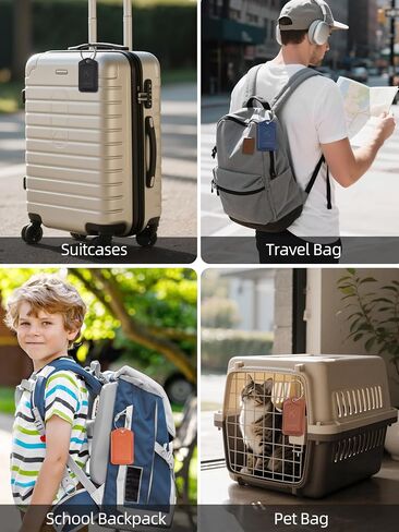 Luggage Tags, Works with Apple Find My, Smart Luggage Tag for Suitcases, Leather Bag Tags for Travel, Suitcase Tag with Privacy Flap, Anti-Lost Luggage Tracker, Travel Essentials, Rechargeable, Orange in Saudi Arabia