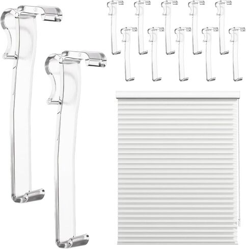ElevateTech 3 Inch Valance Clips for Horizontal Blind Valance, 12 Pcs Clear Plastic Hidden Blind Valances Retainer Holder for Window Blinds in Kuwait