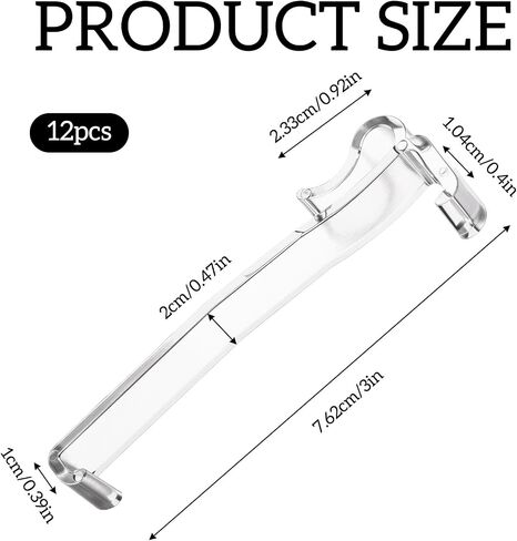 ElevateTech 3 Inch Valance Clips for Horizontal Blind Valance, 12 Pcs Clear Plastic Hidden Blind Valances Retainer Holder for Window Blinds in Kuwait