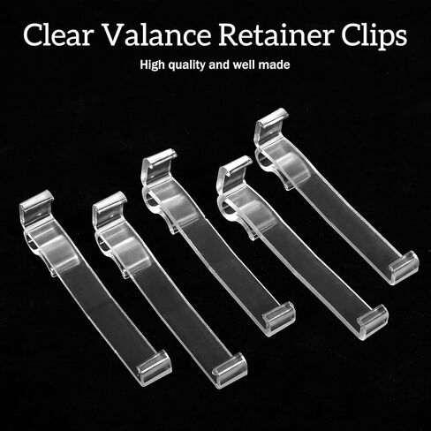 ElevateTech 3 Inch Valance Clips for Horizontal Blind Valance, 12 Pcs Clear Plastic Hidden Blind Valances Retainer Holder for Window Blinds in Kuwait