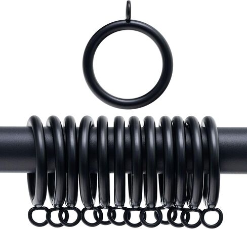 24 PCS Curtain Rings, 2 Inch Thickened Curtain Rings Metal Drapery Ring for Curtain Rods Black in Saudi Arabia