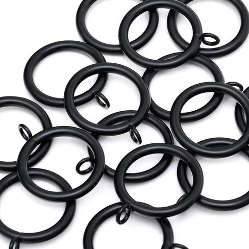 24 PCS Curtain Rings, 2 Inch Thickened Curtain Rings Metal Drapery Ring for Curtain Rods Black in Saudi Arabia