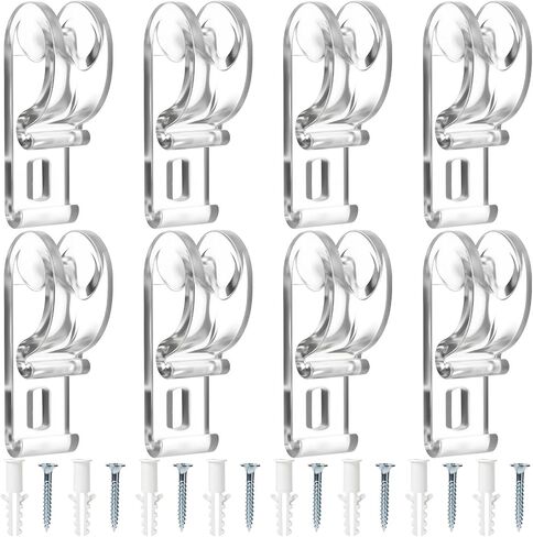8 PCS Curtain P Blind Cord Holder Clip, Roller Shade Clear Safety Chain and Cord Guide Fixation Hook Bead Chain Tension Device for Roller Blinds and Shades in Saudi Arabia