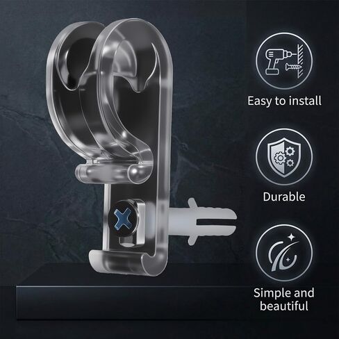 8 PCS Curtain P Blind Cord Holder Clip, Roller Shade Clear Safety Chain and Cord Guide Fixation Hook Bead Chain Tension Device for Roller Blinds and Shades in Saudi Arabia