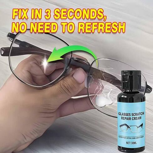 Glasses Scratch Remover For Spectacles, Glass Scratch Repair For Lenses, Glasses Lens Scratches Remover, 30ml Eyeglass Cleaner Spray With Sponge, For Camera Screen Watch Phone Windshield Travel Daily in Kuwait