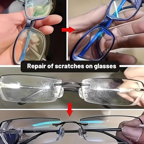 Glasses Scratch Remover For Spectacles, Glass Scratch Repair For Lenses, Glasses Lens Scratches Remover, 30ml Eyeglass Cleaner Spray With Sponge, For Camera Screen Watch Phone Windshield Travel Daily in Kuwait