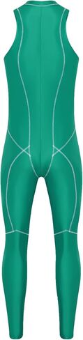 Oil Silky Bodysuit for Men Glossy Jumpsuit for Men Shiny Satin Glossy Zipper Front Clubwear Beachwear Green X-Large in Saudi Arabia