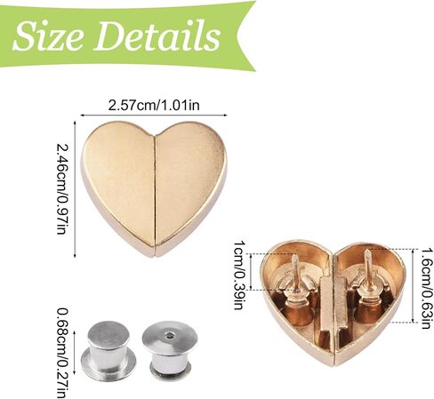 8 Pairs Heart-Shaped Magnetic Curtain Closure Decorative Detachable Drape Buckle for Indoor Outdoor Use Keep Curtains Closed Prevent Light Leakage (Gold) in Kuwait