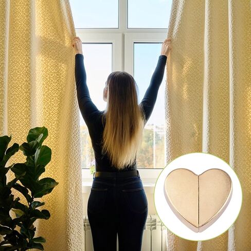 8 Pairs Heart-Shaped Magnetic Curtain Closure Decorative Detachable Drape Buckle for Indoor Outdoor Use Keep Curtains Closed Prevent Light Leakage (Gold) in Kuwait