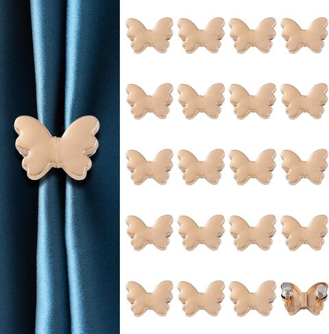 8 Pairs Heart-Shaped Magnetic Curtain Closure Decorative Detachable Drape Buckle for Indoor Outdoor Use Keep Curtains Closed Prevent Light Leakage (Gold) in Kuwait