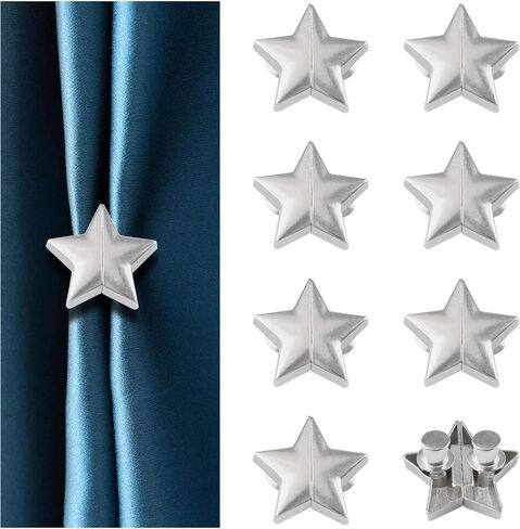 8 Pairs Heart-Shaped Magnetic Curtain Closure Decorative Detachable Drape Buckle for Indoor Outdoor Use Keep Curtains Closed Prevent Light Leakage (Gold) in Kuwait