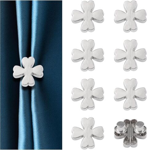 8 Pairs Heart-Shaped Magnetic Curtain Closure Decorative Detachable Drape Buckle for Indoor Outdoor Use Keep Curtains Closed Prevent Light Leakage (Gold) in Kuwait