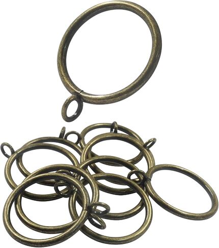50 Packs Curtain Rings with Eyelets, Heavy Duty Metal Drapery Rings for Pinch Pleat Curtains, 1.5 Inch Inner Diameter Fits Up to 1.2 Inch Curtain Rod, Antique Bronze in Kuwait