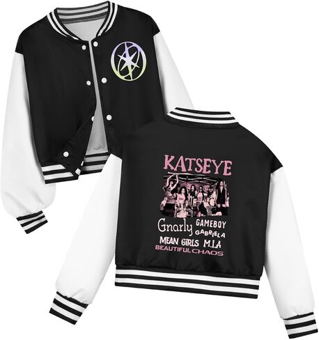 KATSEYE Girls Baseball Jersey Kids Long Sleeve Button up Jacket Sweatshirt Music Album Graphic Katseye Merch in Kuwait