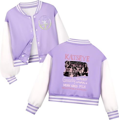 KATSEYE Girls Baseball Jersey Kids Long Sleeve Button up Jacket Sweatshirt Music Album Graphic Katseye Merch in Kuwait
