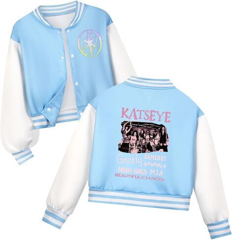 KATSEYE Girls Baseball Jersey Kids Long Sleeve Button up Jacket Sweatshirt Music Album Graphic Katseye Merch in Kuwait