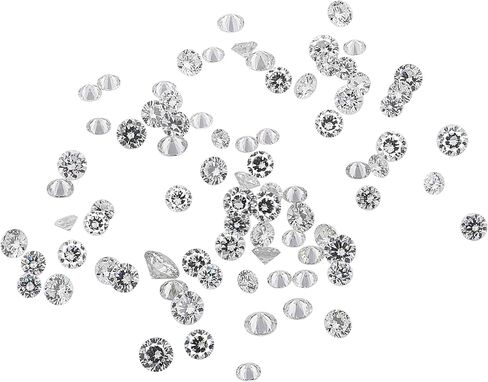 GEMHUB Loose CVD Diamond 1 mm Round Cut 9 Pcs Certified DEF Color VS/VVS Clarity | Lab Grown Diamond for Jewelry Making and Custom Designs in Kuwait