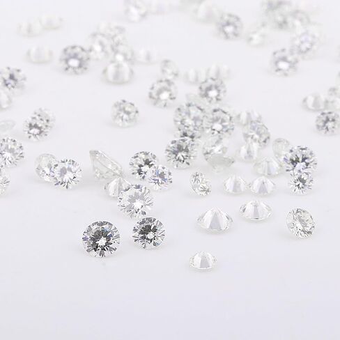 GEMHUB Loose CVD Diamond 1 mm Round Cut 9 Pcs Certified DEF Color VS/VVS Clarity | Lab Grown Diamond for Jewelry Making and Custom Designs in Kuwait