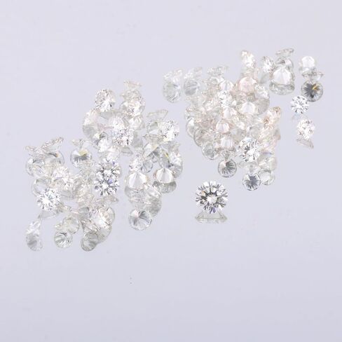 GEMHUB Loose CVD Diamond 1 mm Round Cut 9 Pcs Certified DEF Color VS/VVS Clarity | Lab Grown Diamond for Jewelry Making and Custom Designs in Kuwait