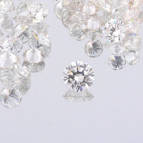GEMHUB Loose CVD Diamond 1 mm Round Cut 9 Pcs Certified DEF Color VS/VVS Clarity | Lab Grown Diamond for Jewelry Making and Custom Designs in Kuwait