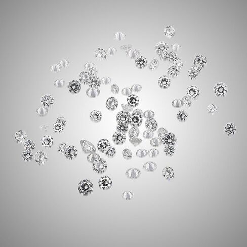 GEMHUB Loose CVD Diamond 1 mm Round Cut 9 Pcs Certified DEF Color VS/VVS Clarity | Lab Grown Diamond for Jewelry Making and Custom Designs in Kuwait