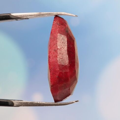 REAL-GEMS ياقوت أحمر دم طبيعي فضفاض 18 قيراط. قطع كمثرى ممتازة أحجار كريمة مفكوكة AXG-397 in Kuwait