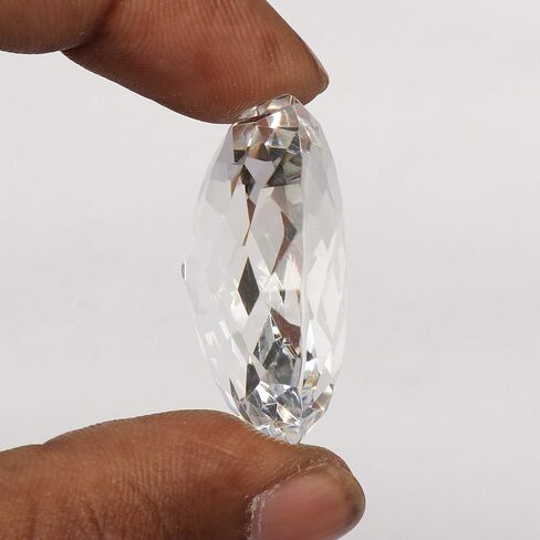 REAL-GEMS Loose Gemstones For Jewelry Making 77.00 Carats White Topaz Oval Shaped Crystals Pendants For Women And Mens in Kuwait