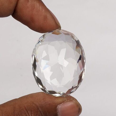 REAL-GEMS Loose Gemstones For Jewelry Making 77.00 Carats White Topaz Oval Shaped Crystals Pendants For Women And Mens in Kuwait