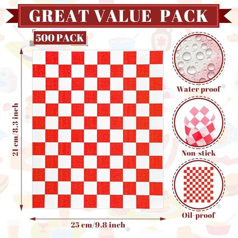 1000 Pieces Disposable Brown Paper Food Tray and Grease Proof Deli Liner, Heavy Duty 2 lb Coated Paperboard Food Boats and Wax Paper Holds Nacho, Taco, Hot Dog and More for Picnics Carnivals Birthday in Kuwait